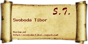 Svoboda Tibor névjegykártya